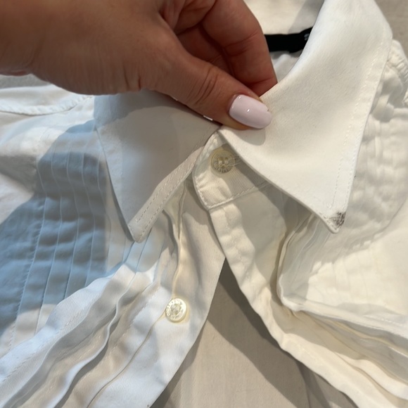 RED VALENTINO men size 48 medium white button down shirt dress black tie elegant - Picture 5 of 8